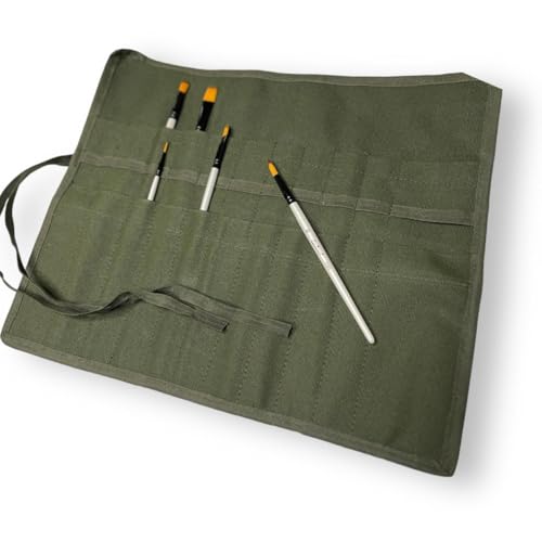 Estojo case porta pinceis pincel para pintura maquiagem Lona