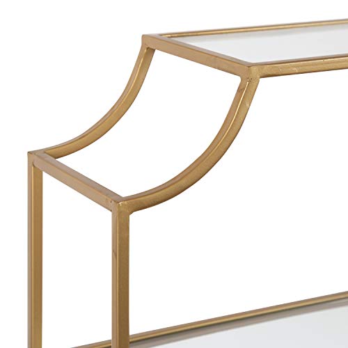 Image of Kate and Laurel Ciel Glam 3-Tier Scalloped Wall Shelf, 20 x 30, Gold, Modern Shelving with Glass Tiers