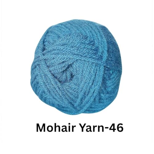 Image of VCR Mohair Nylon Ink Blue Yarn, 100 Grams Hank, 196 Meters Length, Acrylic 75%, Mohair Nylon 25%, Pack of 1 Yarn, Soft Crosia Threads, Suitable for Winter Garments.