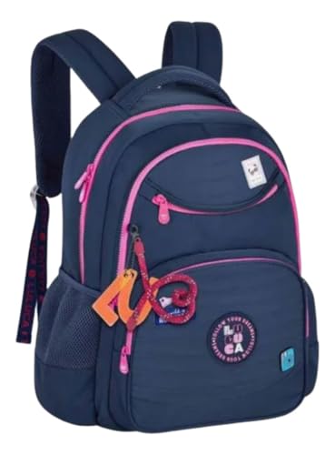 Mochila Escolar Luluca Clio Style 44cm Chaveiro 2026 Azul Marinho