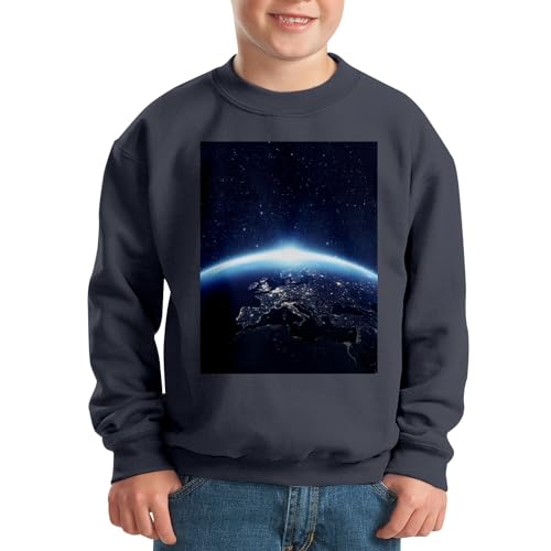 Sweatshirt enfant Terre espace anti-pilling pull astronomie confortable