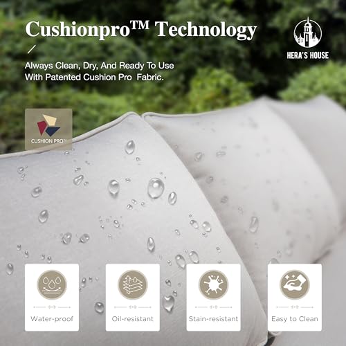 Herashouseluxuryswivelgliderpatiofurnituresetwith492widearmrests55thickcushions6piecesoutdoorwickerfurnitureconversationsetwithtableforbackyarddeckgardengrey Urban Country Home Decor Heras house luxury swivel glider patio furniture set with 492 wide armrests 55 thick cushions 6 pieces outdoor wicker furniture conversation set with table for backyard deck garden grey urban country home decor