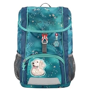 Step by Step Rucksack-Set Kid „Dog Basty“, türkis, mit Sitzkissen, ergonomischer Mini-Ranzen mit höhenverstellbarem Brustgurt, für Kindergarten, Vorschule und Freizeit, 13 l