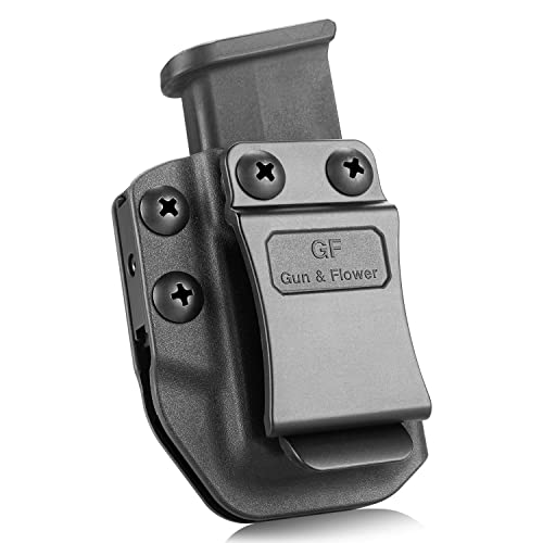 Universal Mag Carrier for 9mm/.40 Single Stack Magazines, IWB & OWB Magazine Holster with Adjustable Retention, Fits Glock 43 M&P Shield, Springfield XD-S and More