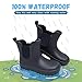 Ceinioc Toddler Kids Chelsea Rain Boots, Easy-on LightWeight Waterproof Rainboot for Boys and Girls