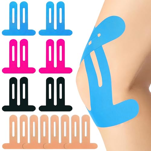 Kinesiotapes para Rodilla, Cintas de Kinesiología Precortadas, Resistentes al Agua y Elásticas Kinesiology Tape, Impermeable y Transpirable, Alivio del Dolor Muscular (color)