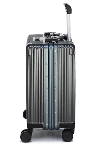 Image of Verage Luxe Celeste Pro Overnighter 48 cms Cabin Luggage Carry On Polycarbonate 8 Wheel Suitcase Laptop Trolley (Grey)