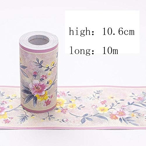 Amazon トリムボーダー 壁紙 紫の花 シール 防水壁紙 ウォールステッカーボーダーシート 10 6cmx10m トリムボーダー