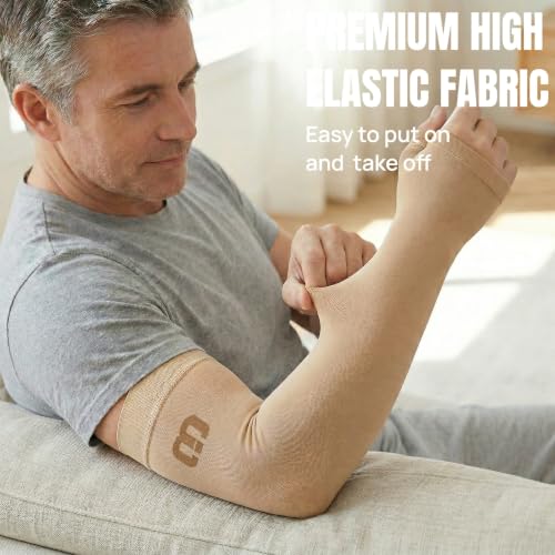 Image of MGANG 20-30mmHg Compression Arm Sleeve Gauntlet for Swelling & Recovery