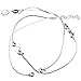 Produktbild MYA art Damen Fußkettchen Fußkette Fuß Kette 925 Sterling Silber Herz Platten mit Perlen Fußband Fußbändchen MYASIKET-69
