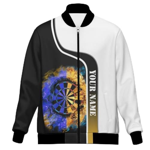 Dart Jacket with Flame Pattern Stylish Mens and Womens Outerwear for Active Sports and Casual Wear Q841