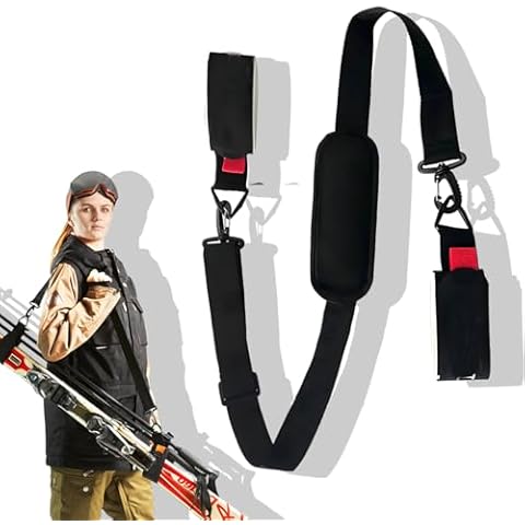 TARANDUS Ski Carrier Strap and Pole Carrier – Adjustable Cushioned Ski Straps for Carrying Skis and Poles – Comfortable Shoulder Sling for Effortless Gear Transport Cover
