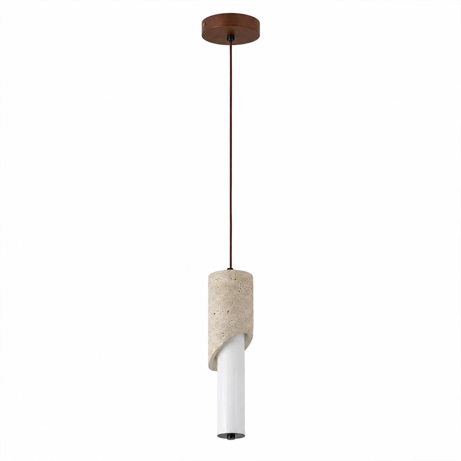 Lampade a sospensione in travertino giallo stile giapponese