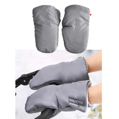 Image of 1 Pair Baby Stroller Hand Muffs Gloves Winter Thick Warm Gloves Pushchair Hand Warmer Gloves Mittens Windproof Waterproof Carriage Hand Muffs Stroller Warmmuffs Gloves Stroller Accessories