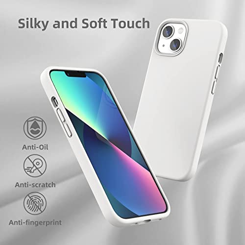 Image of MIDOS Back Cover Compatible with iPhone 13 Liquid Silicone Case Full Protection Shock Proof Back Cover for iPhone 13 (White)