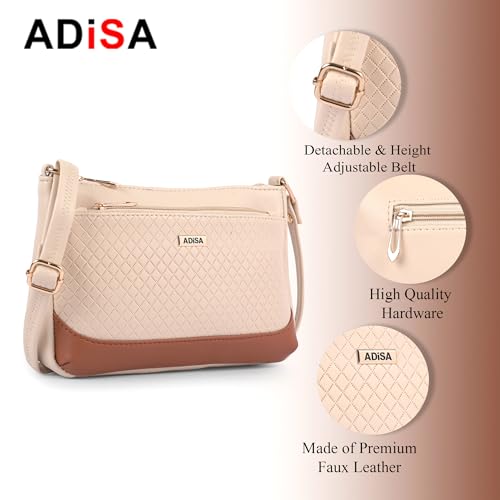 Image of ADISA Women Girls Color Block Cross Body Sling Bag (SL5168)