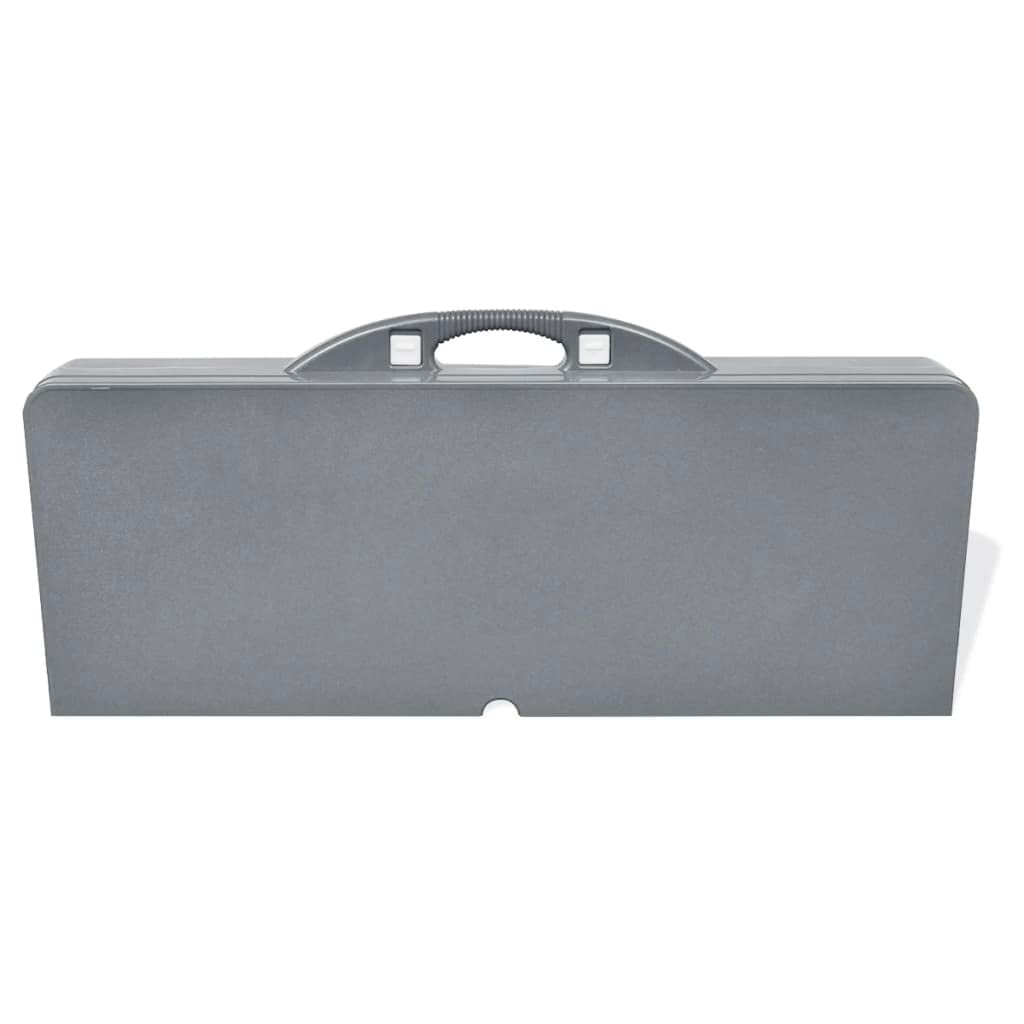 Kemping i turystyka - rekreacja na świeżym powietrzu - składany zestaw stołów kempingowych z 4 stołkami aluminiowymi, bardzo jasnoszary