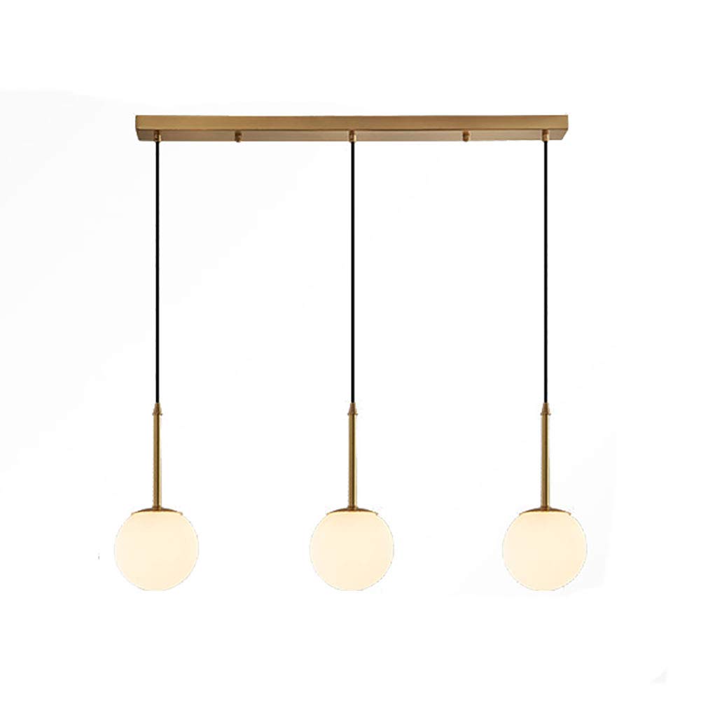 Nowoczesny złoty żyrandol 12 świateł z połowy wieku oświetlenie wiszące z globusem matowe szklane klosze retro regulowana lampa sufitowa do jadalni - miedź. 3 światła