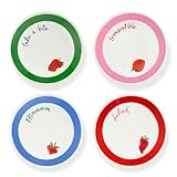 kate spade new york Kitchen/Outdoor Dining Serveware, Melamine Break and Scratch Resistant, Tidbit Plate Set, Adventure Stripe, (Set of 4)