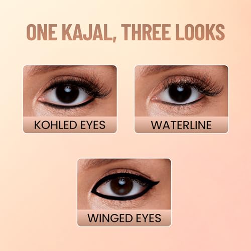 Image of SWISS BEAUTY You & Eye Power Black Pencil Kajal | Waterproof & Smudge-Proof | 24 Hour Stay | Matte Finish Black Kajal | 0.30gm