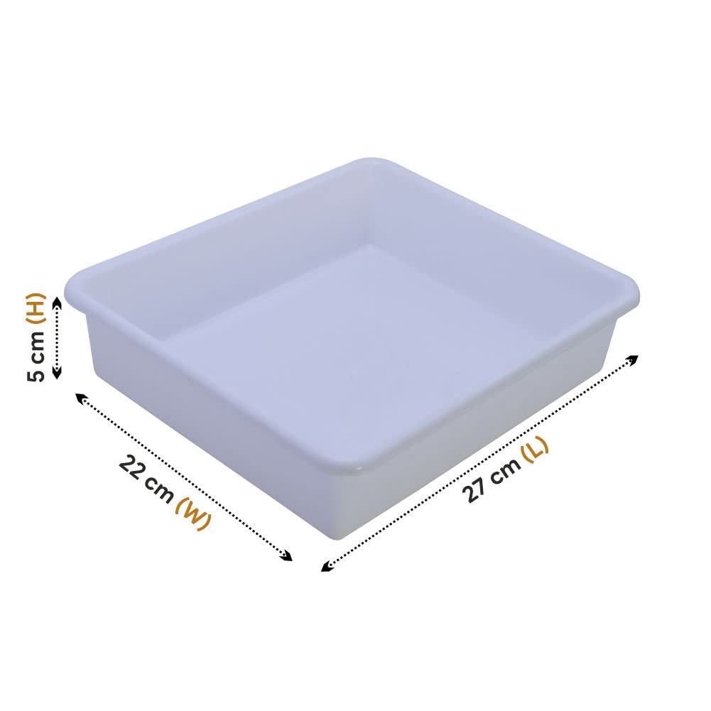 Simply Home Multipurpose Rectangular Small Plastic Trays| Stationary Office Organiser Tray | Strong Plastic Material | Colorful Stackable Storage Trays for Home & Office |Pack of 4 | Transparent