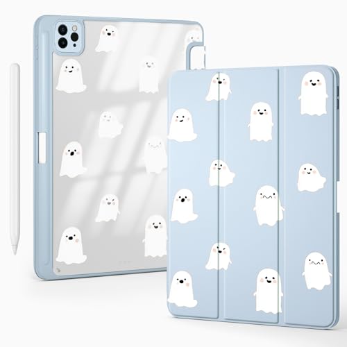 Coque iPad Pro 13 pouces fantôme Halloween pour dessiner au café
