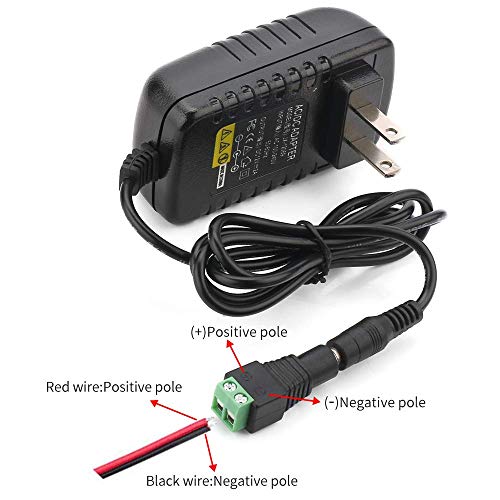 Ac Adapter, 12V/2A Ac Dc Switching Power Supply Adapter(Input 100-240V, Output 12V 2A) With Dc Connector 12V / 2A（1 Pack） #TOP2