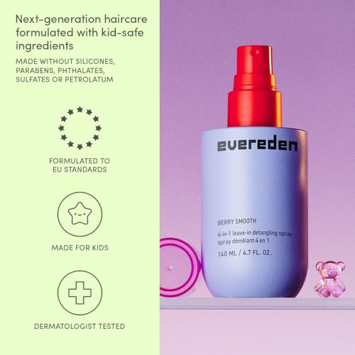 Image of Evereden Kids Detangler & Mini Spray Set: 4-in-1 Leave-In Hair Spray Set | Detangle, & Support Any Hair Type | Travel-Ready | Clean & Vegan Kids Curly Hair Products | One for Home & One To-Go
