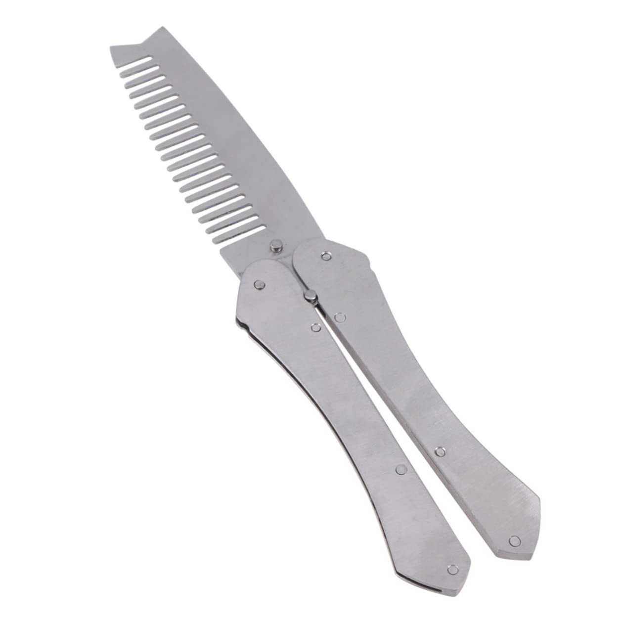 FOYTOKI Men Stainless Steel Comb Static Folding Beard Grooming Tool for Home and Barber Salon Durable Lightweight for Shaping Mustaches and Beards