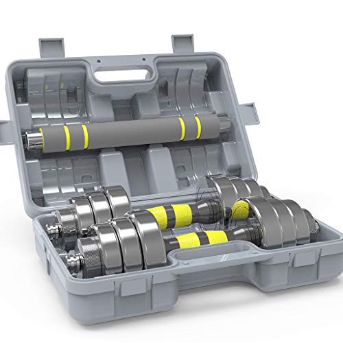 YC Mancuerna Dumbbell 20 kg Un par de Mancuernas Juego de Pesos de Mancuernas con Barra Desmontable combinación con la Caja portátil Mancuernas Dumbbells Fitness y Ejercicio Mancuerna