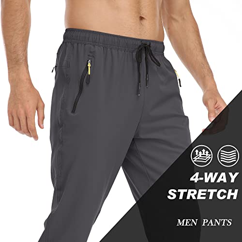 Rapoo Pants For Men Mens Sweatpants Workout Pants Men'S Exercise Athletic Hiking Gym Pants Elastic Waist Jogging Running Pants For Men With Zipper Pockets 05 Dark Grey L thumb #3