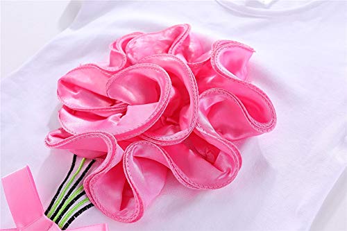 Littlespring Outfits For Toddler Girls Summer Cute Short Sleeve Flower Tops And Tutu Skirt Set For Kids Green 4T #TOP3