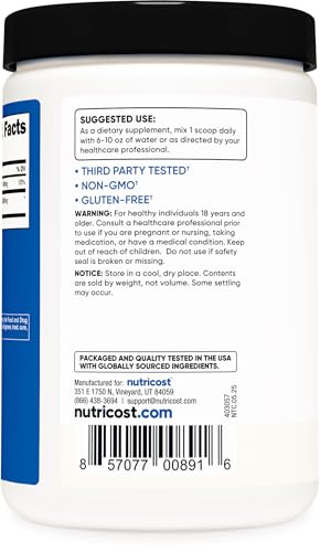 Image of Nutricost HMB Powder (Beta-Hydroxy Beta-Methylbutyrate) 250 Grams - Gluten Free & Non-GMO