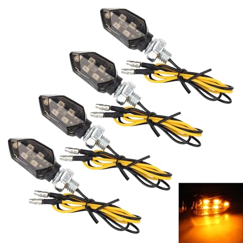 Huxiny Clignotant Led Moto, 4 pièces Clignotant Moto Led, Mini Clignotant Mo to, pour Mo to, Étanches, Clignotants Lumières, Universels pour Scooter, Quad,...