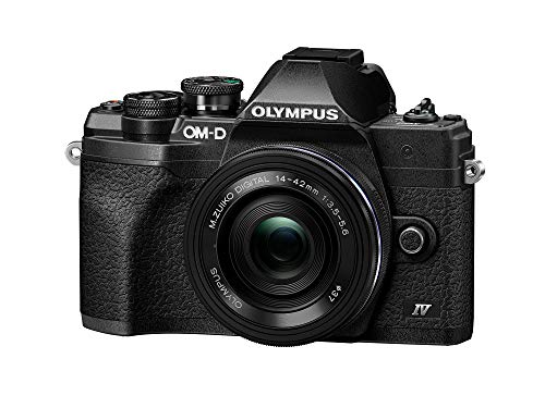 Image of (Refurbished) Olympus OMD-EM-10-Mark-IV Mirrorless Digital Camera with Lens 14-42mm f3.5-5.6-EZ Black (V