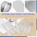 Glarks 10pcs L x W x T 6.1 x 0.98 x 0.004’’ Rectangular Shim Stock Assortment, 304 Stainless Steel Strips, Silver Shim Stock Sheet for Kitchen Trim Gap Filler/DIY/Industrial Use
