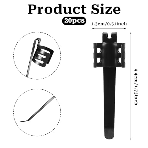 20 Pieces Flashlight Clip Space Pen Alloy Pen Clips Black Pocket Clip Metal Pencil Loop Clip Portable Pencil Holder Clips for Home Office