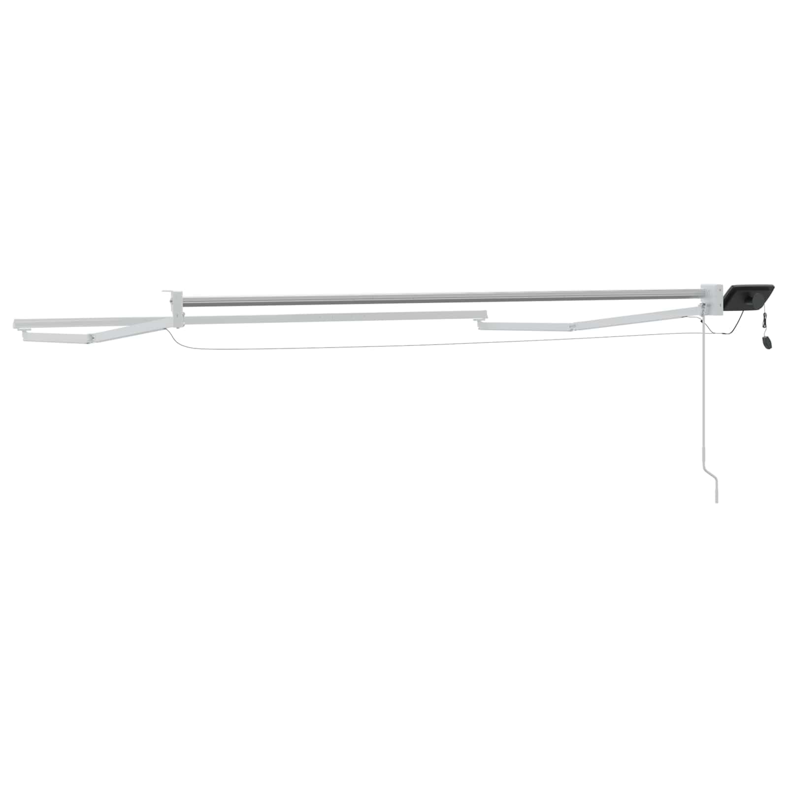 Telaio per tenda da sole in alluminio, bianco, 3 x 2,5 m, con manovella manuale e luci LED integrate, struttura solida per tettoia della terrazza, pannello solare incluso