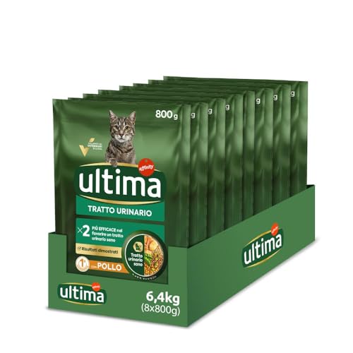Ultima Tratto urinario Pollo - Crocchette per gatti - Confezione da 8 x 800g - Totale 6,4kg
