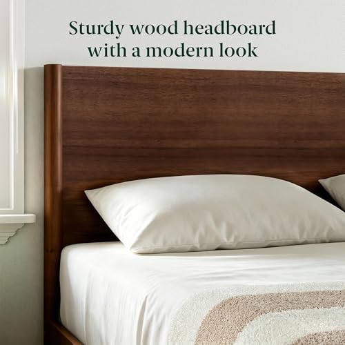 Image of Zinus Allen Mid Century Wood Platform Bed Frame, Solid Wood Foundation, Wood Slat Support, No Box Spring Needed, Easy Assembly, Full