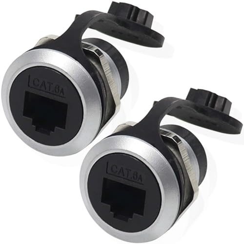 Conector panel RJ45 CAT6 blindado con tapa impermeable miniatura 1