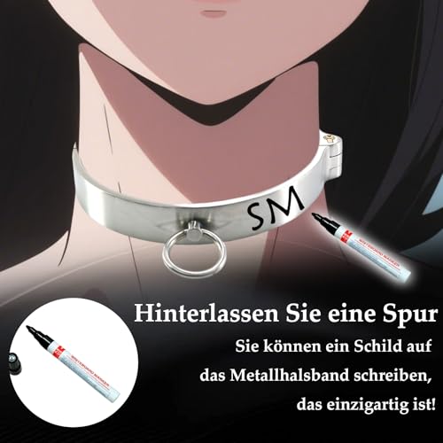 Bdsm Halsband Damen für Sex Selfbondage Sexhalsbänder Sklaven Halsband für Männer Sm Collar Metall Bondage Sklaven Outfit Männer Bondageset Fessel Set Anfänger Profi Bdsms Spielzeug Hart für Paare