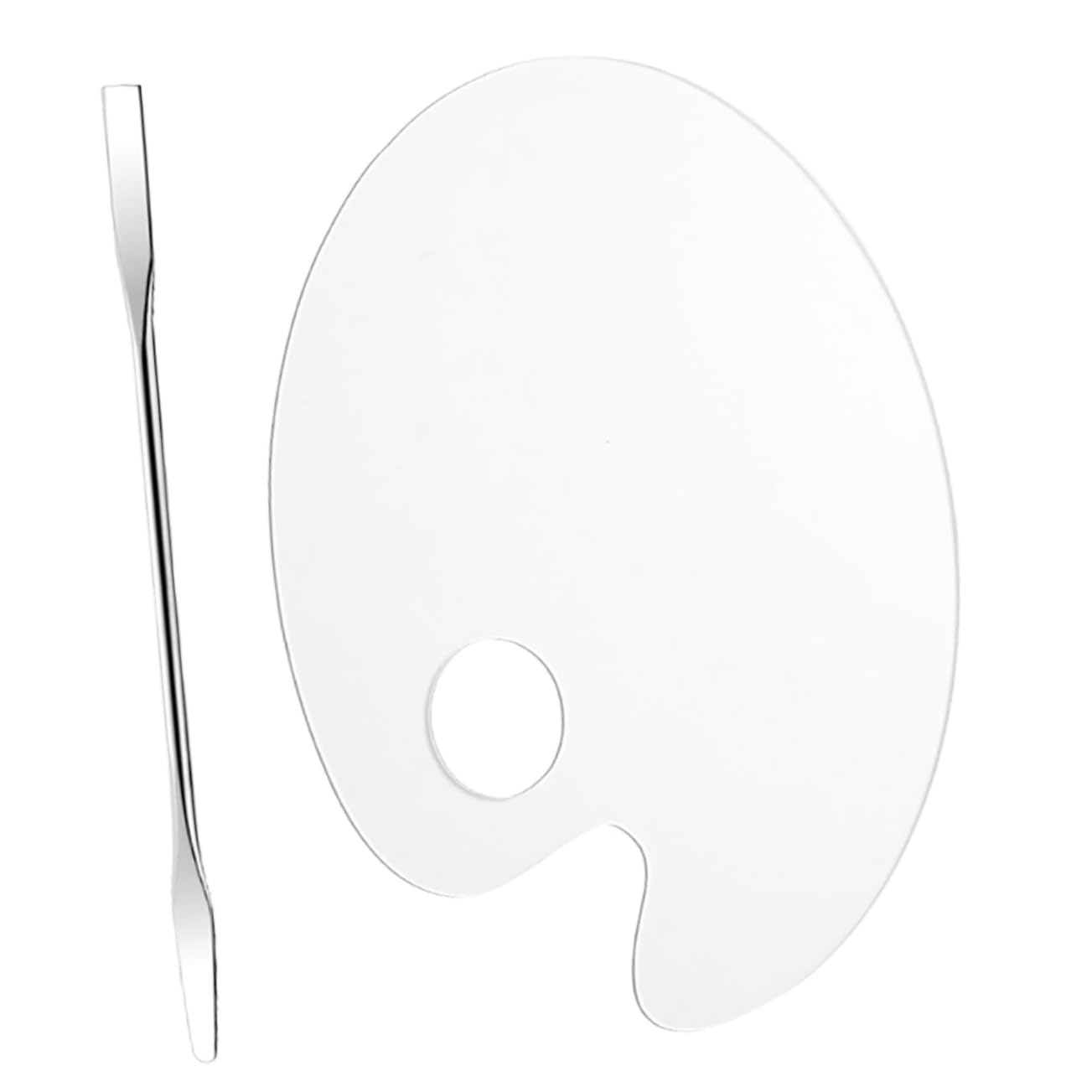 HOMSFOU 3 Sets Cosmetic Mixing Palette Acrylic Makeup Mixing Plate with Spatula