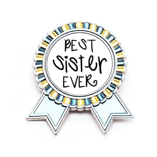 Broche Faly Love Bless Best Sister en métal M : célébrez la complicité avec le Winner Award unique