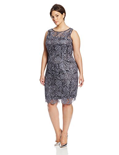Adrianna Papell Womens Plus Size Illusion Lace Dress | Desertcart Aruba
