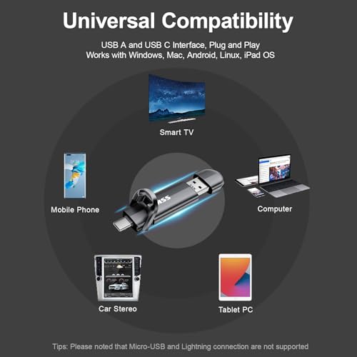 Image of SSK 2TB Dual USB C Flash Drive, 2-in-1 Type C+USB A 3.2 Gen2 External Solid State Thumb Drive,Speed Up to 550MB /s Memory Stick Data Storage for iPhone 15 /16 /17 /Android Phone /Tablet /MacBook /Windows