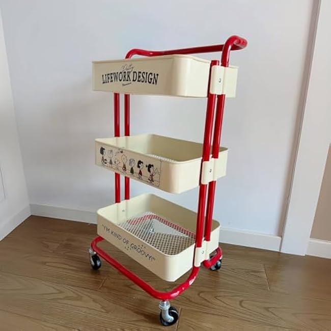 Multi layer rolling cart with wheels, multifunctional and practical storage cart, kitchen storage cabinet, bathroom, mobile shelf unit, laundry room-QOX2H3nq