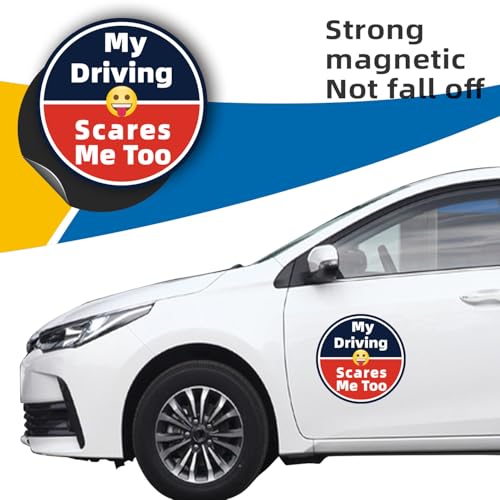 Image of My Driving Scares Me Too Magnet Decal for Car ， Funny Bumper Truck Sticker，Waterproof, Sunscreen and Non-Fading Color