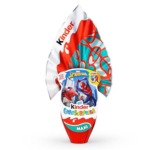 GranSorpresa Maxi Spider-Man, Uovo di Pasqua 2026 di Finissimo Cioccolato al Latte con Sorpresa Marvel Spider-Man, 220 g