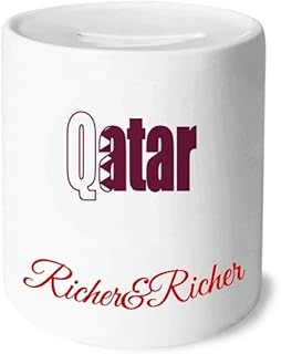 Qatar Country Flag Name Art Deco Fashion Rich and Rich Bank Saving Box Coin